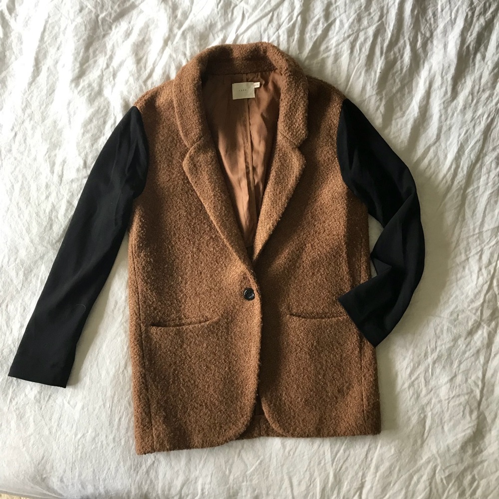 Lush two tone Teddy bear sweater blazer